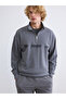 Mg trenden gray stand collar printed men's sweatshirt