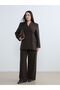 Soulife Brown Double-Breasted Collar Women's Blazer Jacket - 2