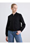 Black College Collar Women's Bomber Jacket - 3