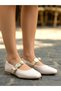 Women's Mary Jane Cream Shiny Patent Leather Ballerinas Stylish Buckle Orthopedic Sole Daily Home Office Shoes Ballerinas - 4