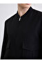 Black College Collar Women's Bomber Jacket - 5
