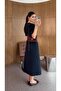 Button-Front Navy Blue Dress - 2