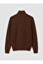 Brown Mock Neck Corded Fabric Men's Knitwear Sweater from Guliis Store - 6