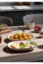 Modern Porcelain 25 cm Serving Presentation Plates Set of 2 Presentation Plates for Breakfast and Presentation