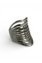 Silver color multi-row ring