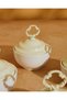 White Round Porcelain Bowls with Metal Stand " 9 Piece Set - 4