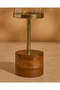 Gold Candle Holder with Wooden Base – Medium (28 × 10 cm) - 4