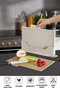 4-Piece Cutting Board Set with Stand - Multi-Purpose Chopping Board Bread Vegetable Meat Cutting Board /Beige - 2