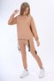 Girl's 2-Piece Set Printed Hooded Raglan Sleeve Sweatshirt & Elastic Waist Pocket Sweatpants