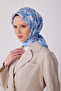 Blue Flower Pattern 100% Twill Silk Scarf 4319 - 85 - 2