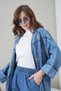 Women's Front Embroidered Beaded Denim Kimono Cardigan and Jeans Two-Piece Set - 6