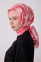 Pink geometric pattern 100% twill silk scarf 4327-56 - 2