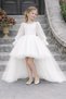 Girl's White Tulle Dress with Long Tail Princess Model, Graduation Birthday Dress