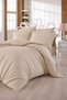 Striped Satin |   Yollu Saten |   Hotel Type Satin Duvet Cover Set Single Size 100% Cotton Beige - 2