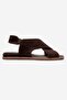 706 Brown Suede Genuine Leather Women's Sandals - 6
