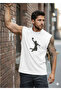 Basketball Player Design White Printed Training Athlete Tank Top Oversize Sleeveless T-Shirt