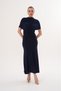 Women's High Neck Draped Ruched Detail Midi Dress - 5