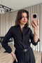 Black Fitted Shirt with Waistband - 3