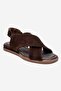 706 Brown Suede Genuine Leather Women's Sandals - 3