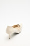Heels 2604 - Pointed Toe Ribbon Detailed Bone Heels for Women - 6