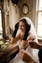 Obscura Atelier Lace Transition Bow Detailed Above-Wrist Bridal Gloves |   Couture Elegance - 2