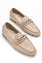 Women's Beige Suede Buckle Ballerinas