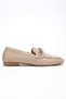 Women's Beige Suede Buckle Ballerinas - 4