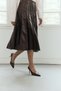 Heels 2602 - Leather Look Pointed Toe Stiletto Bitter Brown Women's Heels