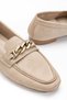 Women's Beige Suede Buckle Ballerinas - 3