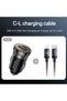 Y 73 30W Fast Car Charger with Dual USB-A + USB-C Port and Type C to iP Cable - 7
