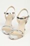 Women's Silver Heeled Shoes Pc-55678