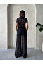 Floral Pattern Lace Short Sleeve Sheer Blouse - 3