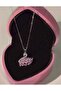 Zircon Stone Swan Model Steel Necklace - 3