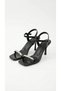 Freya Gold Metal Detailed Goblet Heeled Shoes - Black Wrinkled - 4