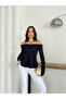 New Product Women's Shoulders Drop Flouncing Crepe Fabric Long Sleeve Berta Blouse 00331 - 3