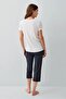 50% Modal 50% Cotton Crewneck Short Sleeve Women's Capri Pajama Set - 4