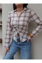 Waist-Tied Plaid Shirt - 3