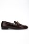 Women's Bitter Brown Shiny Leather Buckle Ballerinas - 4