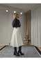 Belted Leather Skirt with Zipper Detail, White - 2