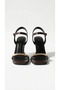Freya Gold Metal Detailed Goblet Heeled Shoes - Brown Crinkled - 2