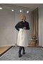 Belted Leather Skirt with Zipper Detail, White