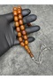 Large Size Old Collectible High-End Crimped Amber Prayer Beads - 4