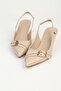 Women's Beige Heeled Shoes Pc-55727