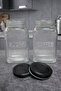 2-Piece Glass Jar with Metal Lid and Coffee Sugar Writing (1 Liter) - 2