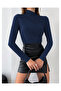 Women's Vanezia Fabric Turtleneck Draped Blouse - 5