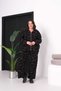 Women's Plus Size Black, Stone Detailed, Zipper Closure, Hooded Tracksuit Set 65N39389 - 3