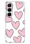 Infinix Hot 60 Pro+ Plus Case Colorful Silicone Printed Tpu Pink Stripes Hearts
