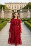 Burgundy Lace Girls' Dress Long Sleeve Midi Elegant Special Occasion - 6