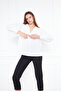 Women's Trendy Balloon Sleeve Oversize White Stylish Blouse Shirt - 4