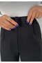 Women's Black High Waist Pleated Wide Leg Palazzo Pants with Pockets and Velcro Closure at the Waist - 5